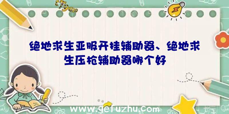 绝地求生亚服开挂辅助器、绝地求生压枪辅助器哪个好