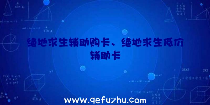 绝地求生辅助购卡、绝地求生低价辅助卡