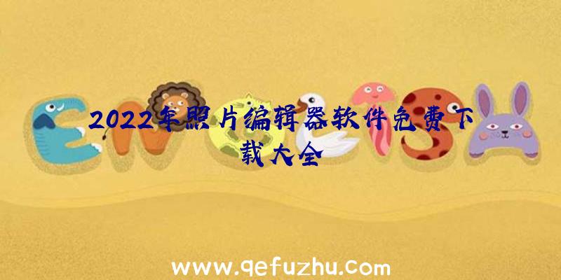 2022年照片编辑器软件免费下载大全