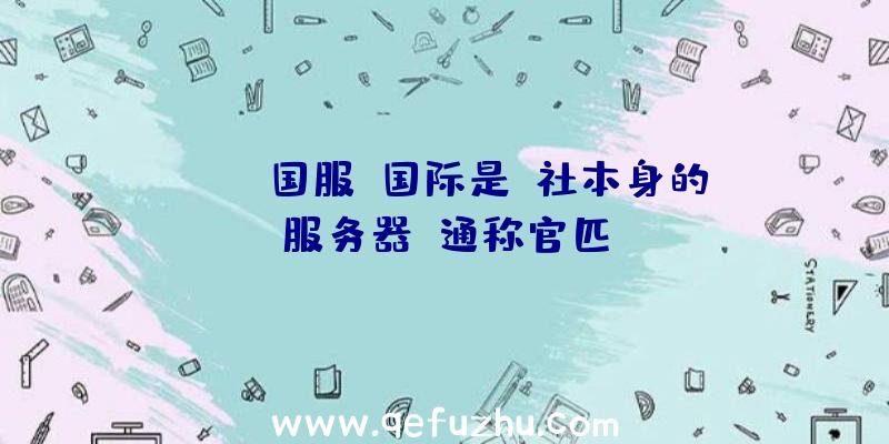 csgo国服、国际是v社本身的服务器,通称官匹