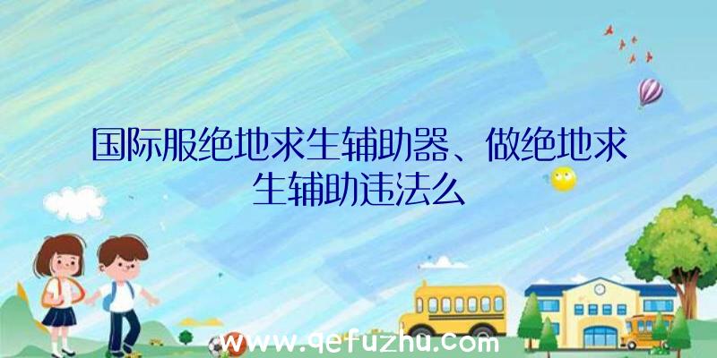 国际服绝地求生辅助器、做绝地求生辅助违法么