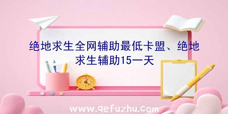 绝地求生全网辅助最低卡盟、绝地求生辅助15一天