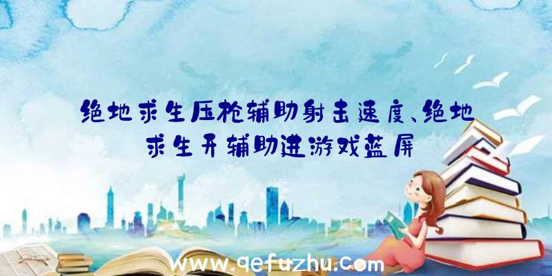 绝地求生压枪辅助射击速度、绝地求生开辅助进游戏蓝屏