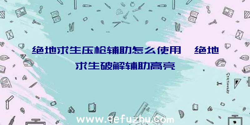绝地求生压枪辅助怎么使用、绝地求生破解辅助高亮