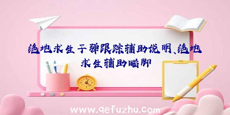 绝地求生子弹跟踪辅助说明、绝地求生辅助瞄脚