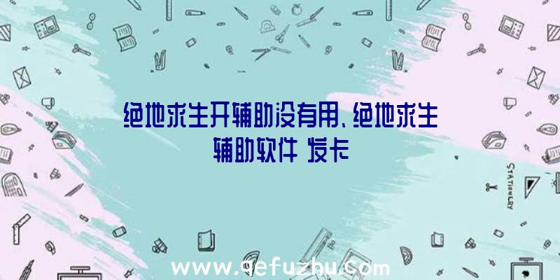 绝地求生开辅助没有用、绝地求生辅助软件