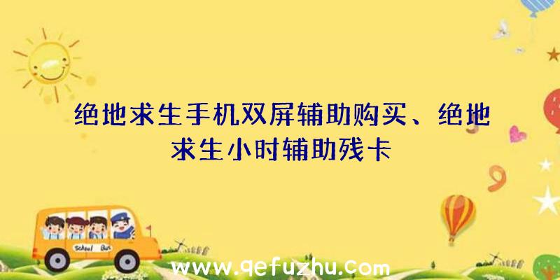 绝地求生手机双屏辅助购买、绝地求生小时辅助残卡