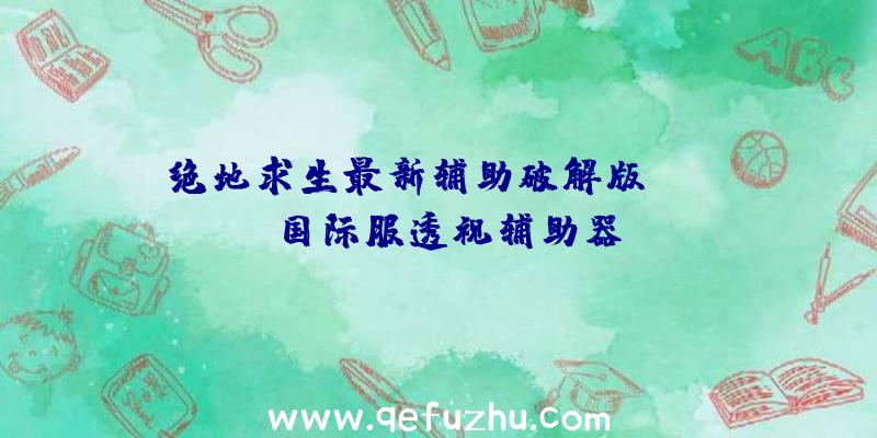 绝地求生最新辅助破解版、pubg国际服透视辅助器