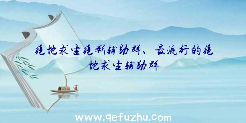 绝地求生绝影辅助群、最流行的绝地求生辅助群