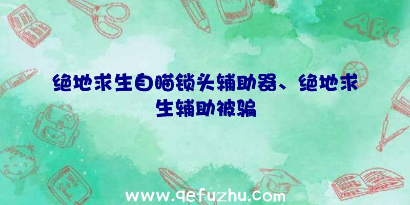 绝地求生自瞄锁头辅助器、绝地求生辅助被骗