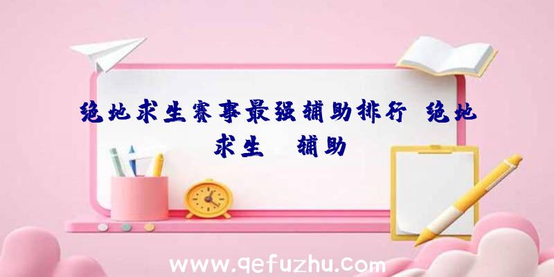 绝地求生赛事最强辅助排行、绝地求生wk辅助