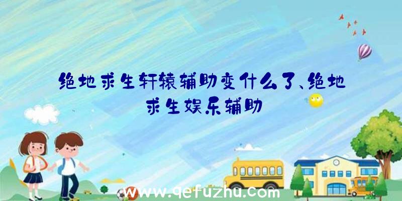 绝地求生轩辕辅助变什么了、绝地求生娱乐辅助