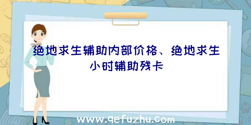 绝地求生辅助内部价格、绝地求生小时辅助残卡