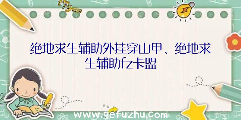 绝地求生辅助外挂穿山甲、绝地求生辅助fz卡盟