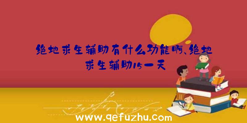 绝地求生辅助有什么功能啊、绝地求生辅助15一天