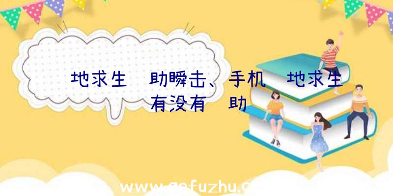 绝地求生辅助瞬击、手机绝地求生有没有辅助