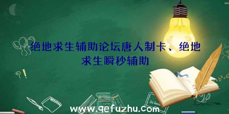 绝地求生辅助论坛唐人制卡、绝地求生瞬秒辅助