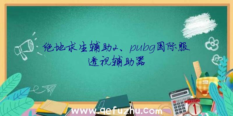 绝地求生辅助2、pubg国际服透视辅助器