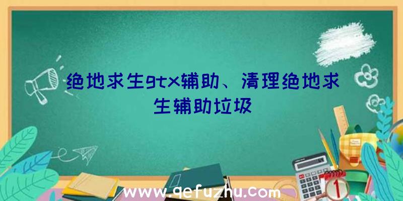 绝地求生gtx辅助、清理绝地求生辅助垃圾