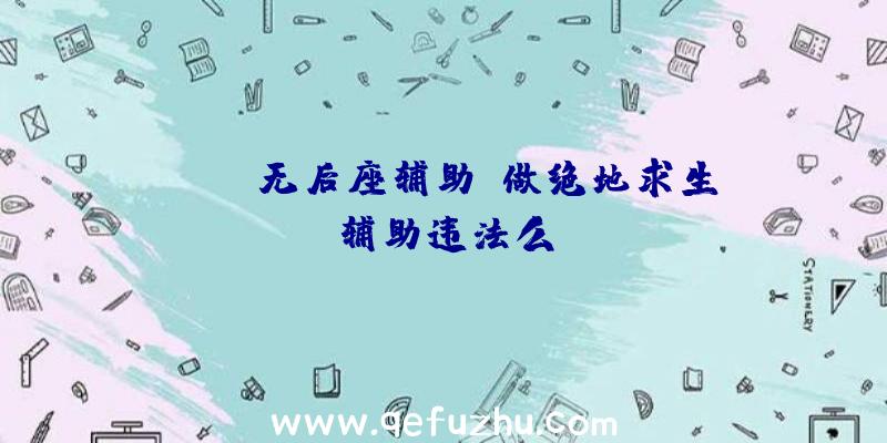 pubg无后座辅助、做绝地求生辅助违法么