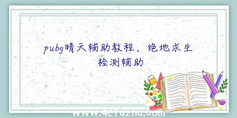 pubg晴天辅助教程、绝地求生