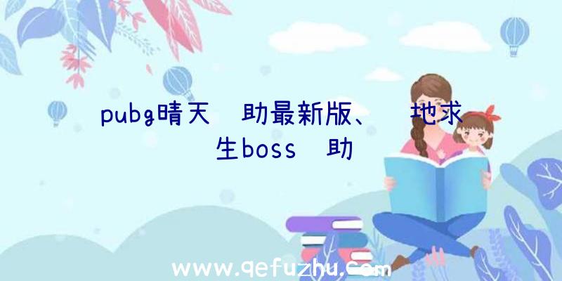 pubg晴天辅助最新版、绝地求生boss辅助