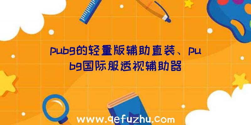 pubg的轻量版辅助直装、pubg国际服透视辅助器