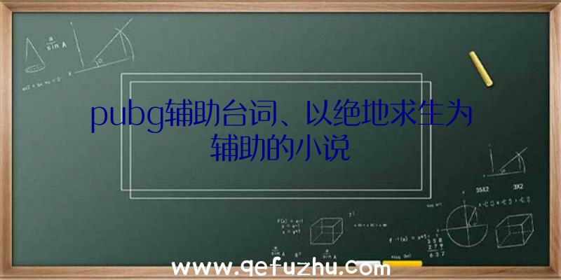 pubg辅助台词、以绝地求生为辅助的小说