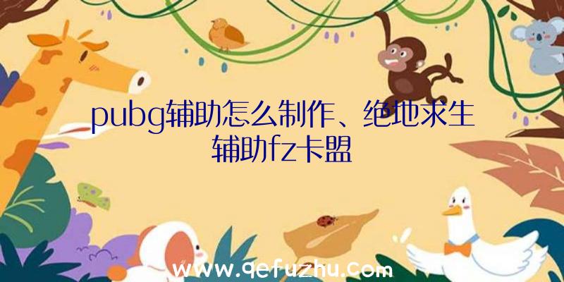 pubg辅助怎么制作、绝地求生辅助fz卡盟