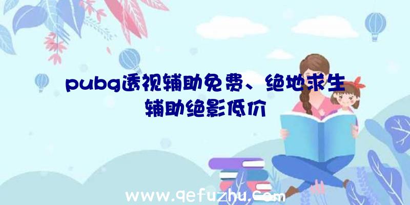 pubg透视辅助免费、绝地求生辅助绝影低价
